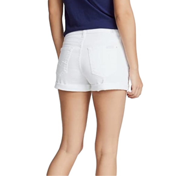 White Button Fly Denim Shorts White Jeans Mid Waisted size XXL - Picture 6 of 10